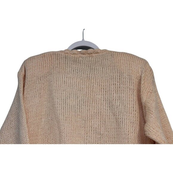 NWT Vintage 90s Chunky Knit Sweater Large Floral Embroidered Grandma Cottagecore - Picture 7 of 11